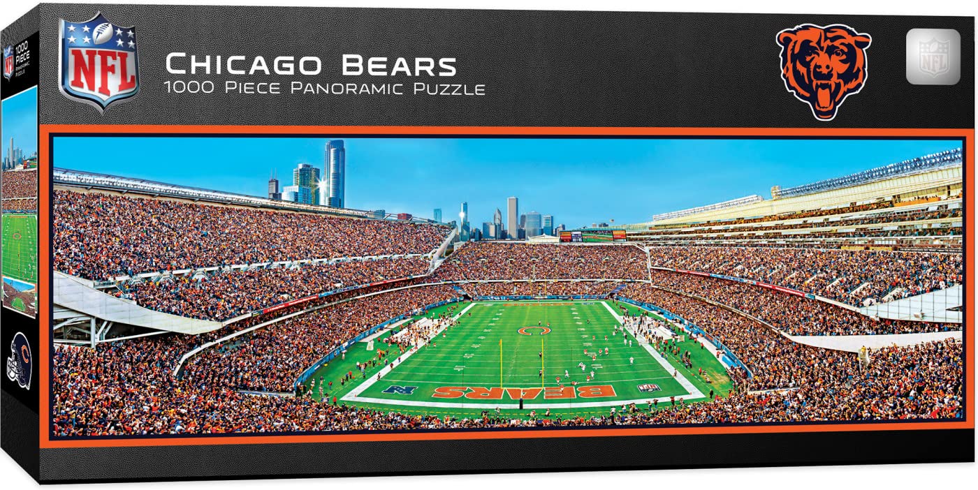 Masterpieces 1000 Piece Sports Jigsaw Puzzle - Nfl Chicago Bears Endzone View Panoramic - 13''X39''