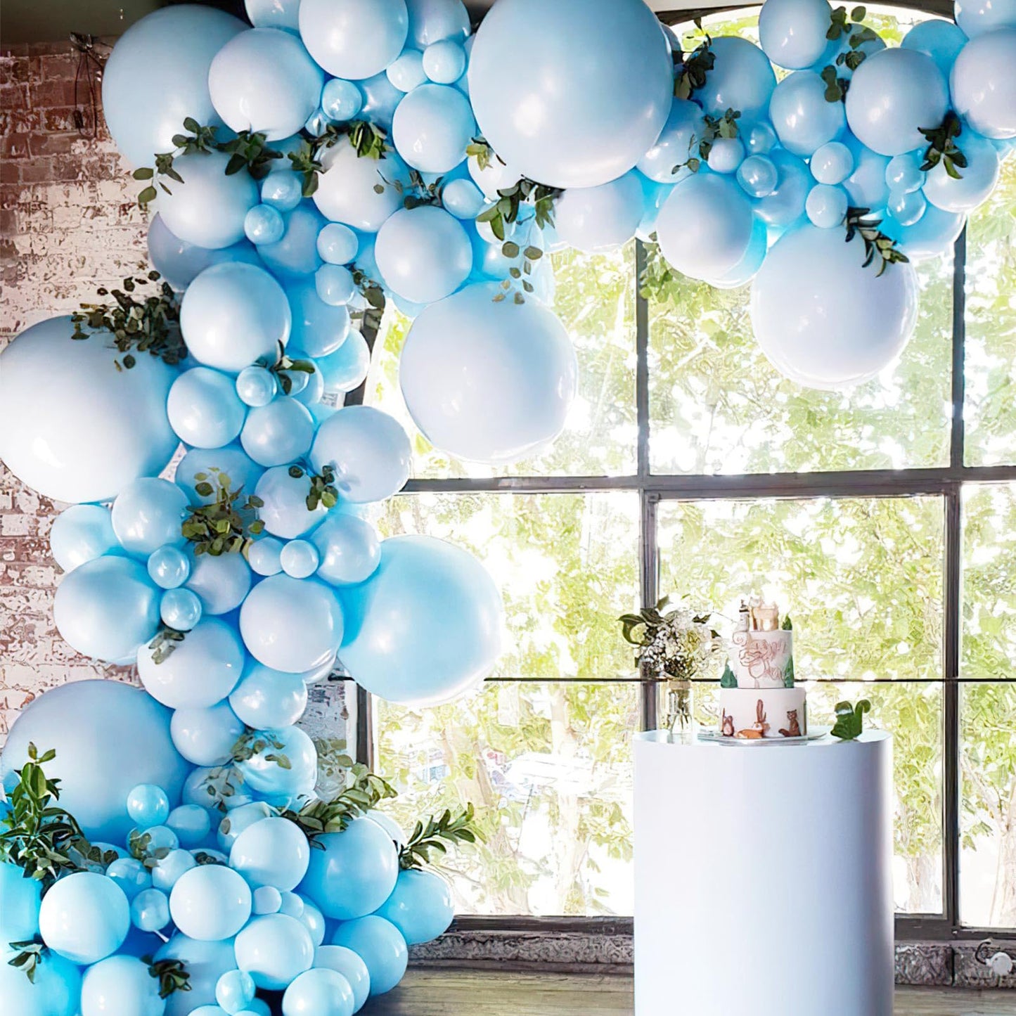 PartyWoo Light Blue Balloons Pack of 120, Matte Rubber, 18"/12"/10"/5" for Birthday or Party Decorations, Blue-Y4