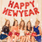 Pigetale Red Happy New Year Balloons, 16 Inch Happy New Years Letter Balloons, Happy New Year Banner, Happy New Year Decorations