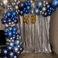 Jobkoo Blue And Silver Balloon Arch Kit, Navy Blue Dark Blue Silver Balloon Garland With Metallic Royal Light Blue Silver Confet