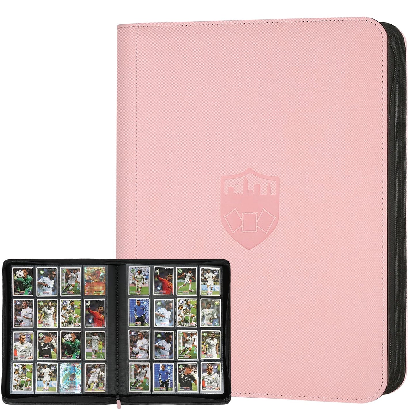 Trading Card Binder 16 Pocket  GERMUN PU Cover Card Binder for 1000+ Cards  enhanced Trading Card Holder Folders  Double Sided Pocket Card Album for MTG  TCG (Pink)