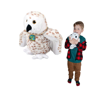 Ecobuddiez - Snowy Owl From Deluxebase. 8-Inch Sustainable Plush Animal From Recycled Materials, Eco-Friendly Soft Stuffed Toy,