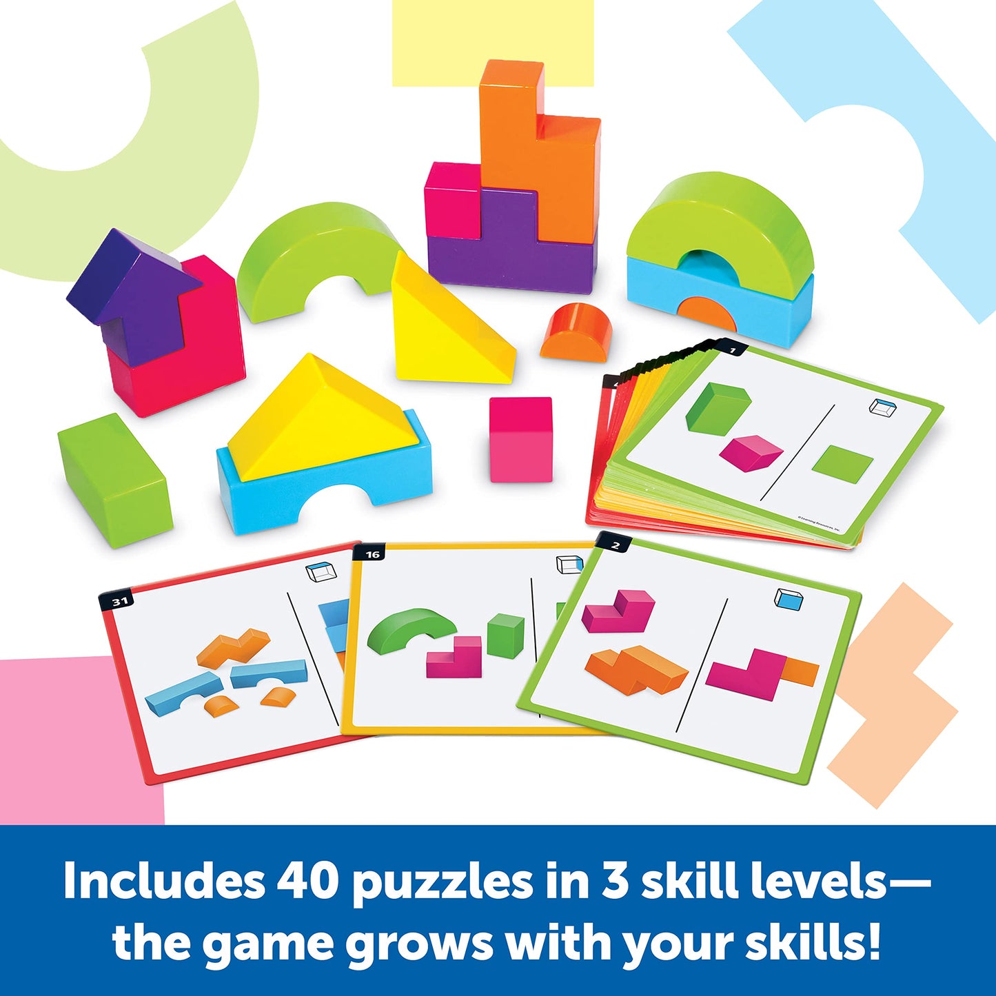 Learning Resources Mental Blox 360 Degree 3-D Building Game - 55 Pieces, Ages 5+ Educational Board Games, Mental Puzzles for Kid