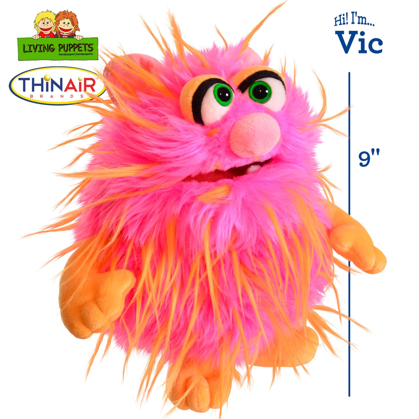 Living Puppets 9-Inch Plush Friendly Monster Hand Puppet - Fine European Design  Ultra-Soft and Cuddly  Promotes Child Development  Safety Certified  Teacher-Recommended for Boys and Girls