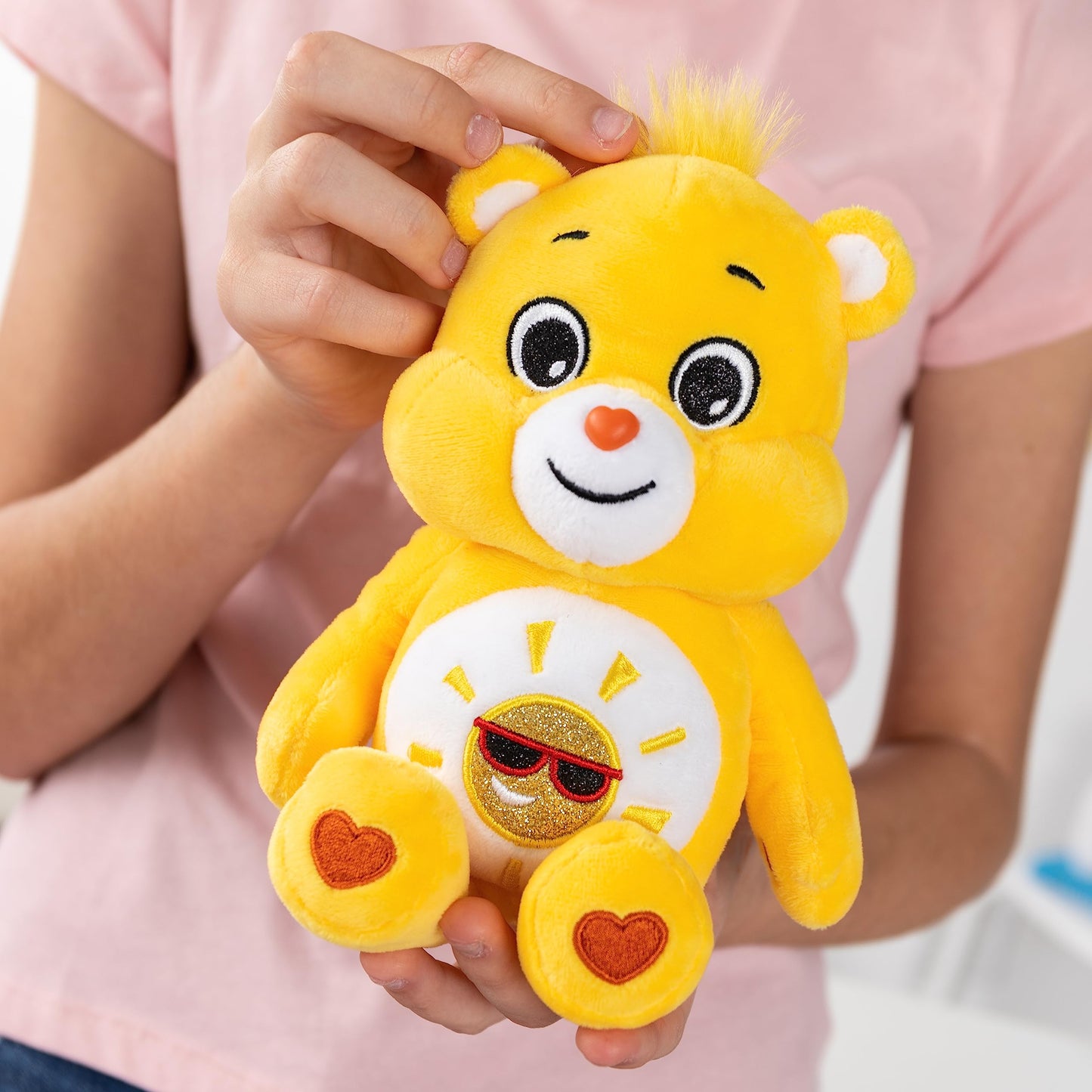 Care Bears 9' Bean Plush (Glitter Belly) - Funshine Bear - Soft Huggable Material!