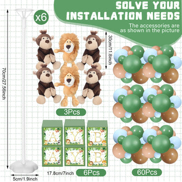 Lenwen 6 Sets Baby Letter Boxes Decorations Table Centerpieces for Baby Shower Gender Reveal,Bear Stuffed Animals Balloon with S