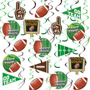30 Pieces Football Party Decorations Football Hanging Swirl for Football Birthday Party Football Game Day Tailgate Party Supplie