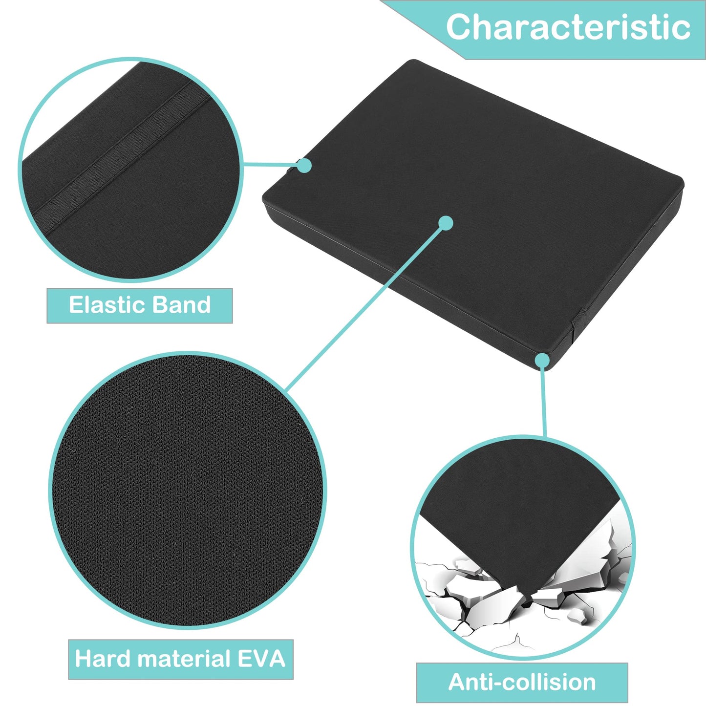 Minahao Hard EVA Minature Figure Box - 36 Slot Figurine Carrying Case Pre-grooved foam layer Compatible with Warhammer 40k  DND & All Small Based Miniatures (Case Only)