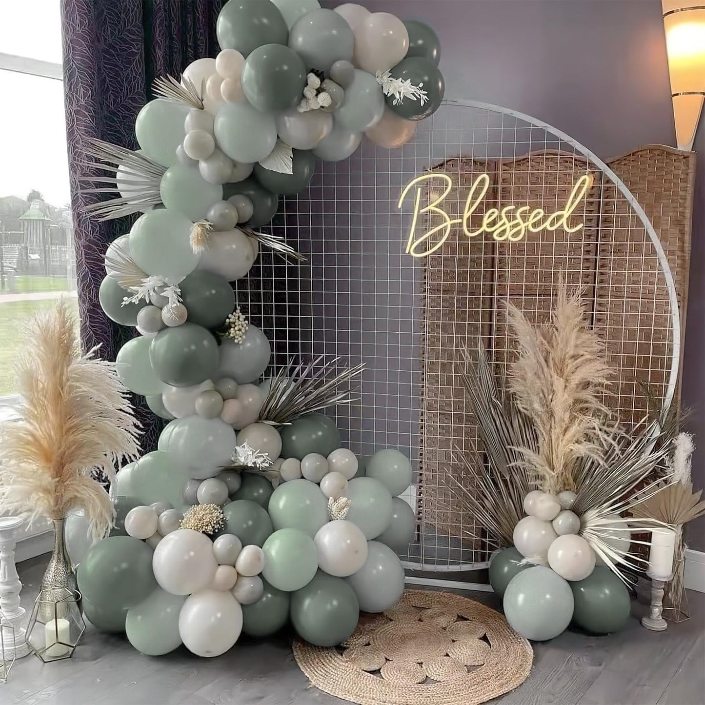 Partywoo Boho Green Balloons, 50 Pcs 12 Inch Spring Rain Green Balloons, Pastel Green Balloons For Balloon Garland Or Arch As Party Decorations, Birthday Decorations, Wedding Decorations, Green-F59