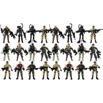 PowerTRC US Army Men SWAT Team Soilders Military Toys Action Figures with  Gear Accessories  Army Toys Play Set for Kids Boys (24 Pcs  4 in)