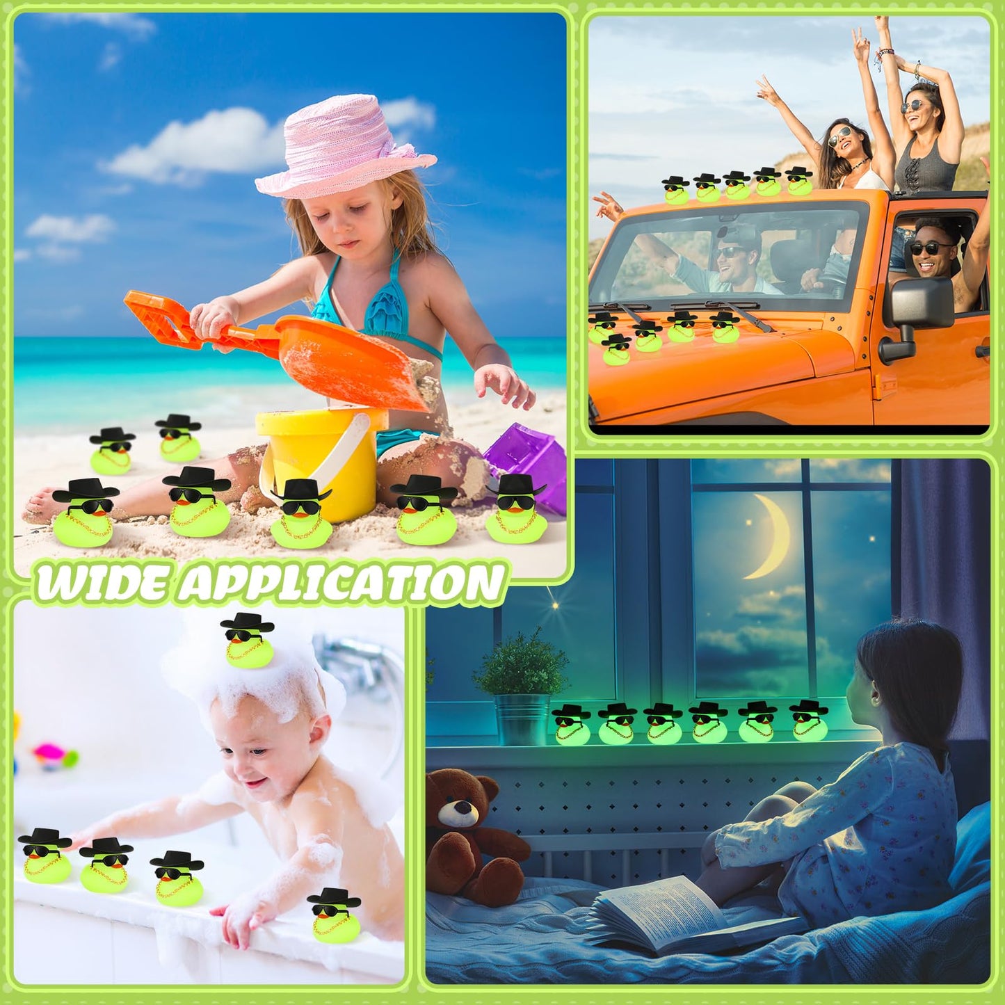 Sotiff 48 Sets Cowgirl Rubber Duck Squeaky Duck Bath Party Toy Duckies Car Dashboard Decorations With Mini Hat Necklace And Sung