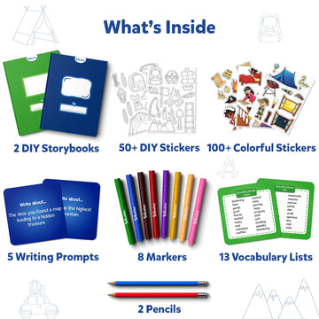 Skillmatics Storybook Art Kit - All My Adventures Art Kit For Kids, Write & Create Adventure Stories, Creative Activity For Boys & Girls, Diy Kit, 300+ Stickers, Gifts For Ages 5, 6, 7, 8, 9, 10