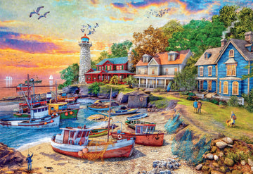 Buffalo Games 2000 Piece Jigsaw Puzzle - American Harbor Town, Large, Multicolor, Model 2136, Perfect for Game Nights