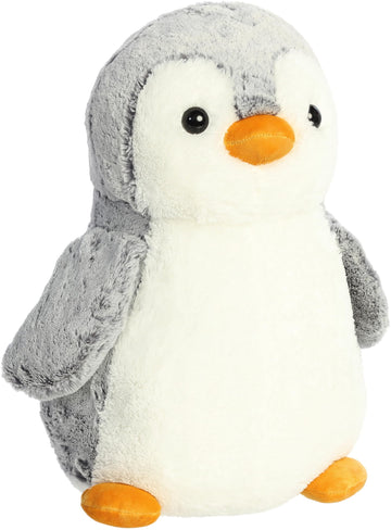 Aurora® Playful Pompom Penguin™ Stuffed Animal - Gray, 16 Inches - Vibrant Plush Toy for Endless Fun and Companionship