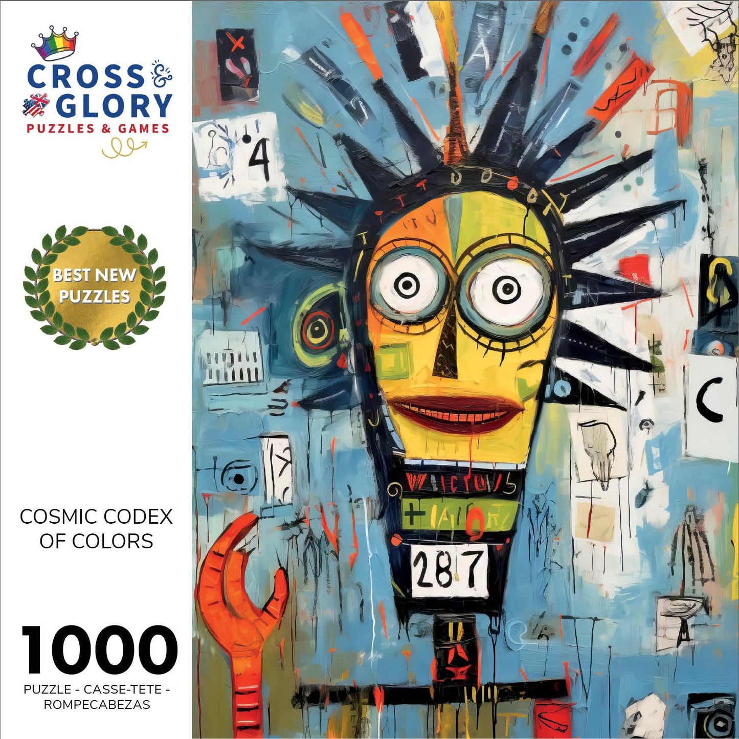 Cross & Glory 1000 Piece Jigsaw Puzzle - Cosmic Codex of Colors, Large Size, Neo-Expressionism Art, 1.8 MM Thick Cardboard