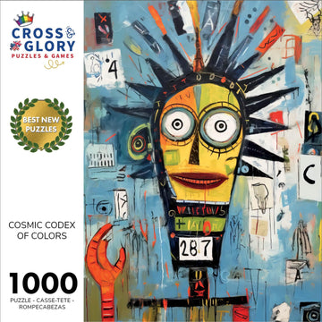 Cross & Glory 1000 Piece Jigsaw Puzzle - Cosmic Codex of Colors, Large Size, Neo-Expressionism Art, 1.8 MM Thick Cardboard