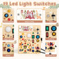 Joyreal Wooden Busy Board with LED Lights, Montessori Sensory Toy for Toddlers, Fidget Board for Fine Motor Skills, Forest Theme