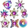 8 Pieces Rainbow Metal Spinner Cool Finger Spinners High Speed Hand Spinners Toys For Stress Anxiety Gift For Adults And Teens (Cool Style)