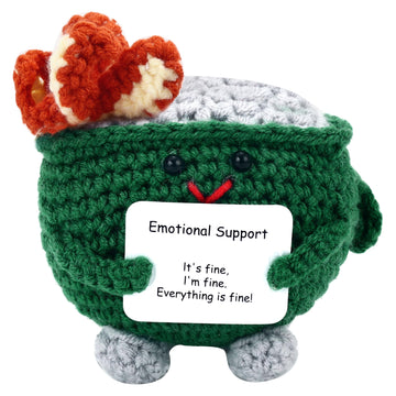 Lestp Funny Gifts Women Emotional Support Dumpster Crochet Fire Plush Toy Cute Birthday Valentines Mini Positive Nuggets Partner