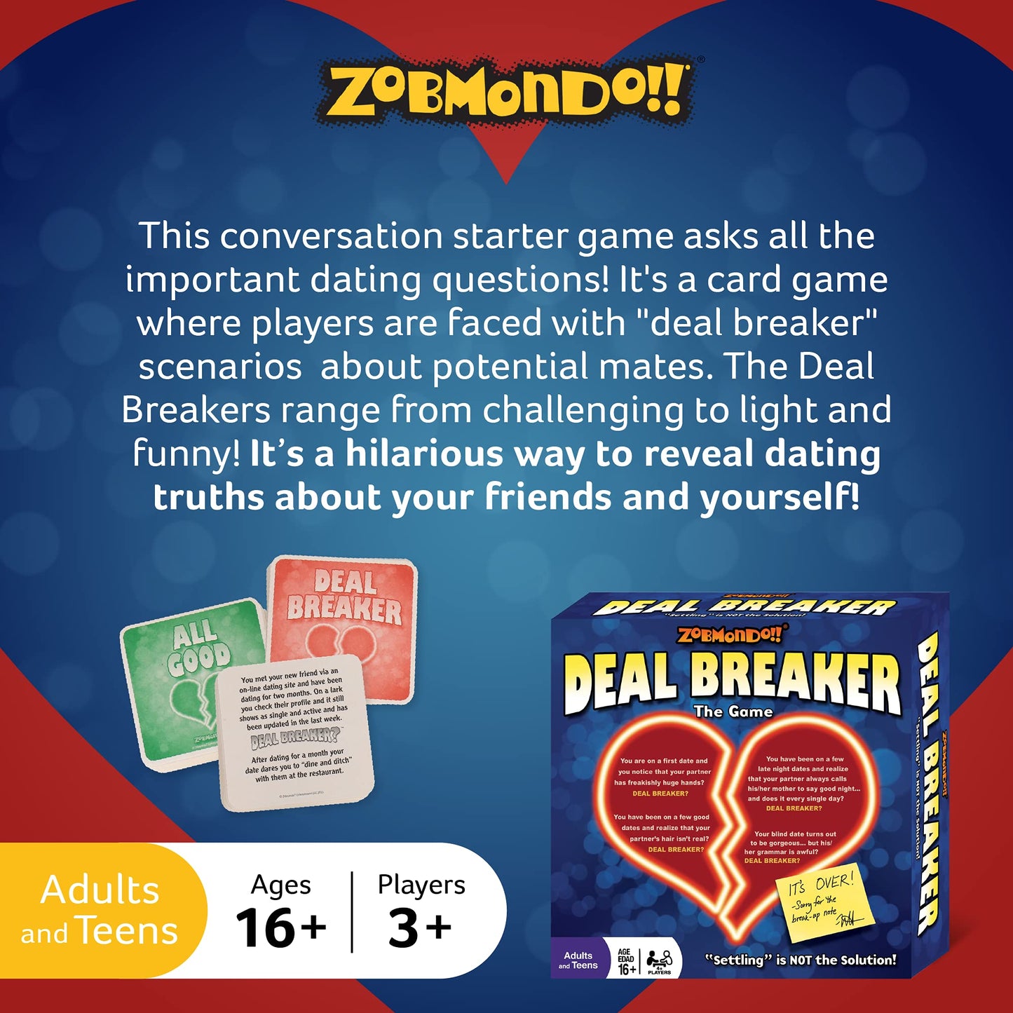 Zobmondo!! Deal Breaker mature-themed Party Dating Card Game  mature-themed Games for Game Night and Date Night