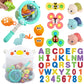 Lzzapj Baby Bath Toys For Toddlers 1-3, Kid Bathtub Toy With 36 Foam Bath Letter & Number, Fishing Games With Fish Net, Water Pool Toy With Storage Bag, Shower Toy Gift For Boy Girl Infant 1 2 3 4 5 6