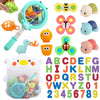 Lzzapj Baby Bath Toys For Toddlers 1-3, Kid Bathtub Toy With 36 Foam Bath Letter & Number, Fishing Games With Fish Net, Water Pool Toy With Storage Bag, Shower Toy Gift For Boy Girl Infant 1 2 3 4 5 6