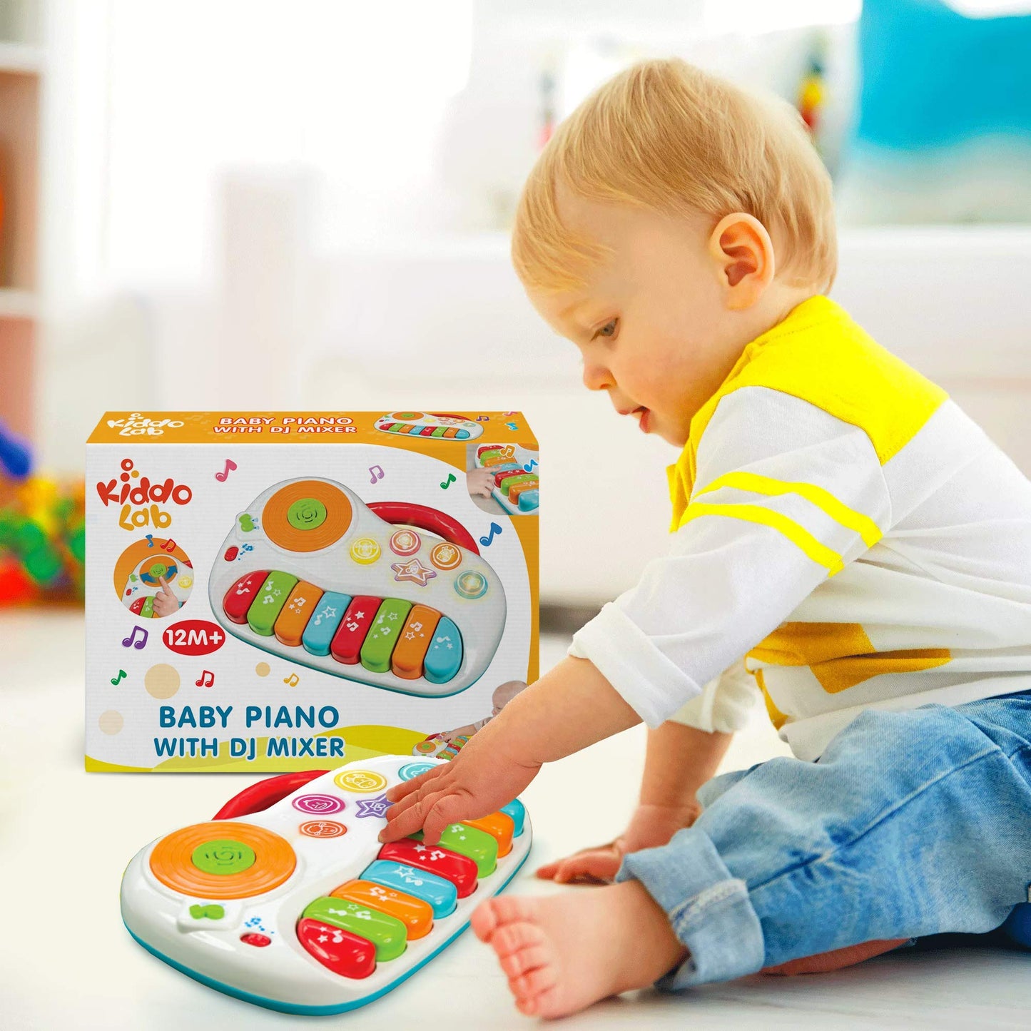 Musical Piano Toy For 1-3 Years Old Toddlers With Keyboard Note, Dj Mixer And Light-Up Buttons - Educational And Fun For Both Boys And Girl