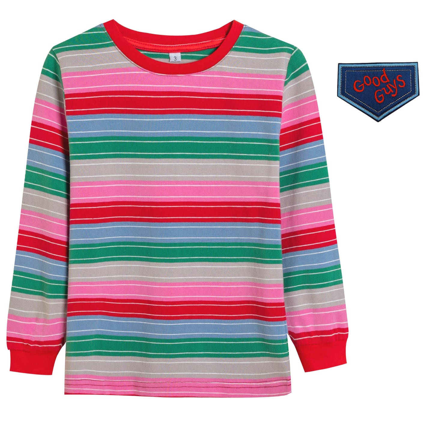 Tuoweey Halloween Costume For Kids Top Shirts,Baby Boys Girls Long Sleeve Cotton Rainbow Striped T-Shirts (B-Striped, 7-8 Years)