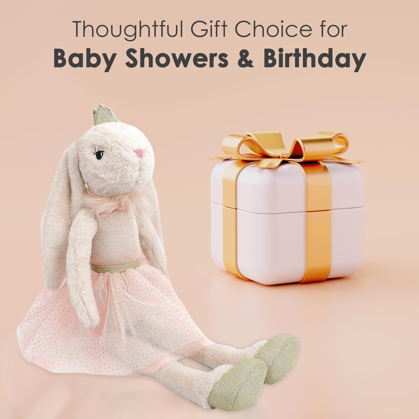 Mon Ami Princess Brianna Bunny Doll - 18'', Soft & Cuddly Plush Animal Doll, Use As Toy Or Room D  Cor, Great Gift For Kids, Boy