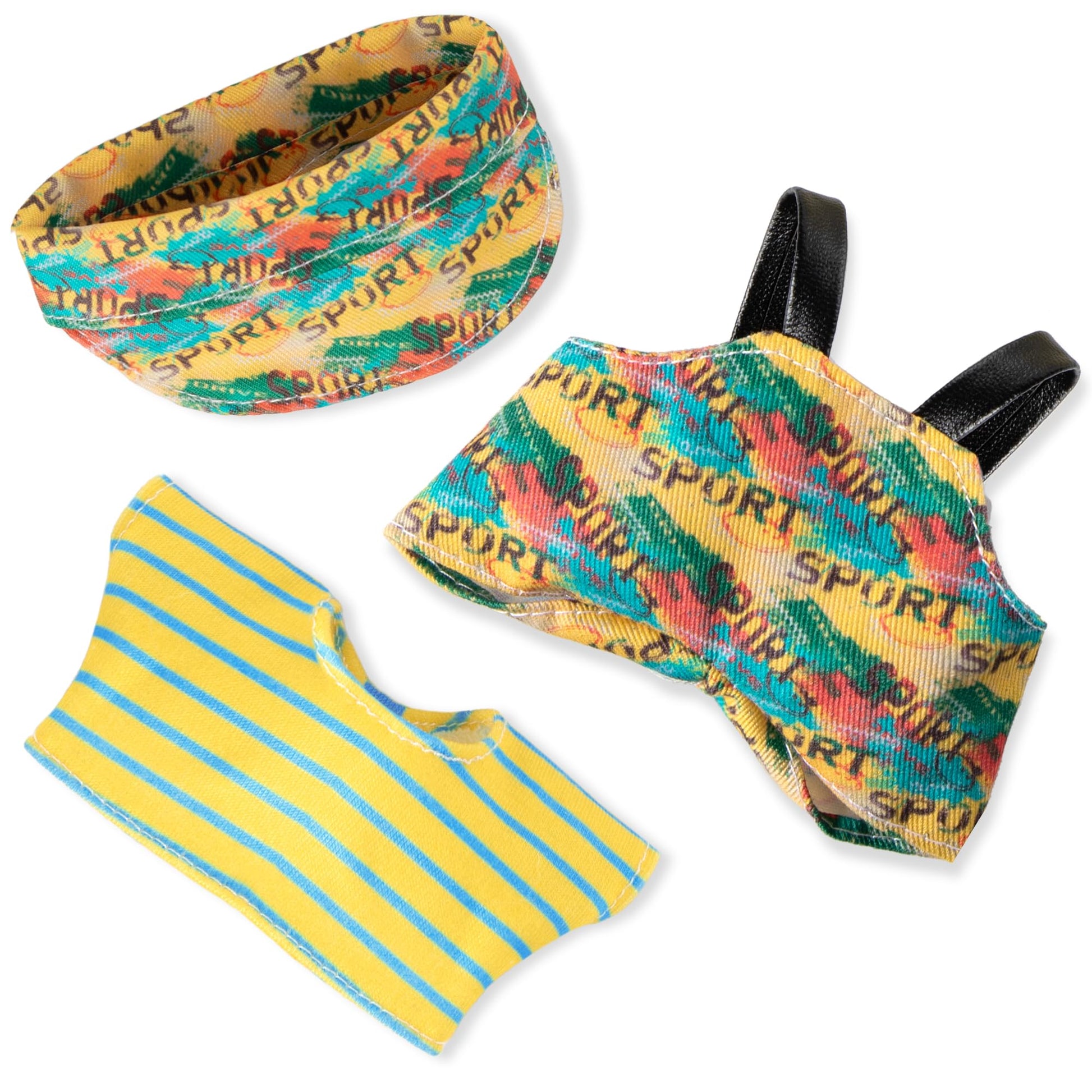 Clothes for 6.7in/17cm Doll  Set of 4 Cute Doll Accessories Includes Doll Hat+T-Shirt+Bib Pants+Shoes Set enhanced Fashion Outfit for Collectors Unique Gift (Style E2)