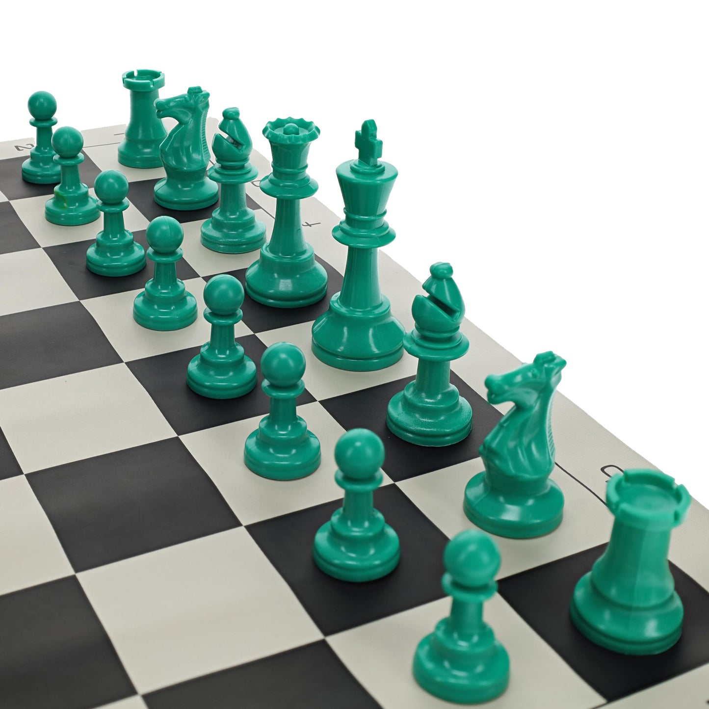 We Games Color Bright Plastic Staunton Tournament Chess Pieces With 3.75 In. King - Half Chess Set Of Chess Pieces Only, Teal Green