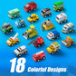 JOYIN 18 Pcs Pull Back City Cars and Trucks Toy Vehicles Set, Friction Powered Cars Toys for Toddlers, Boys, Girls Educational P