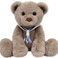 Mikee Fluffie Teddy Bear Stuffed Animal With Navy Collar, 9'' Small Teddy Bear, Cute Soft Stuffed Animals For Girls Kids, Valent
