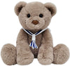 Mikee Fluffie Teddy Bear Stuffed Animal With Navy Collar, 9'' Small Teddy Bear, Cute Soft Stuffed Animals For Girls Kids, Valent