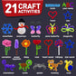 Learn & Climb Kids Arts and Crafts Activities - Create 21 Craft Figures, Hours of Crafting. Art Supplies & Instructions for Boys