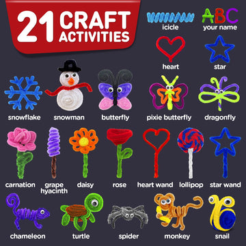 Learn & Climb Kids Arts and Crafts Activities - Create 21 Craft Figures, Hours of Crafting. Art Supplies & Instructions for Boys