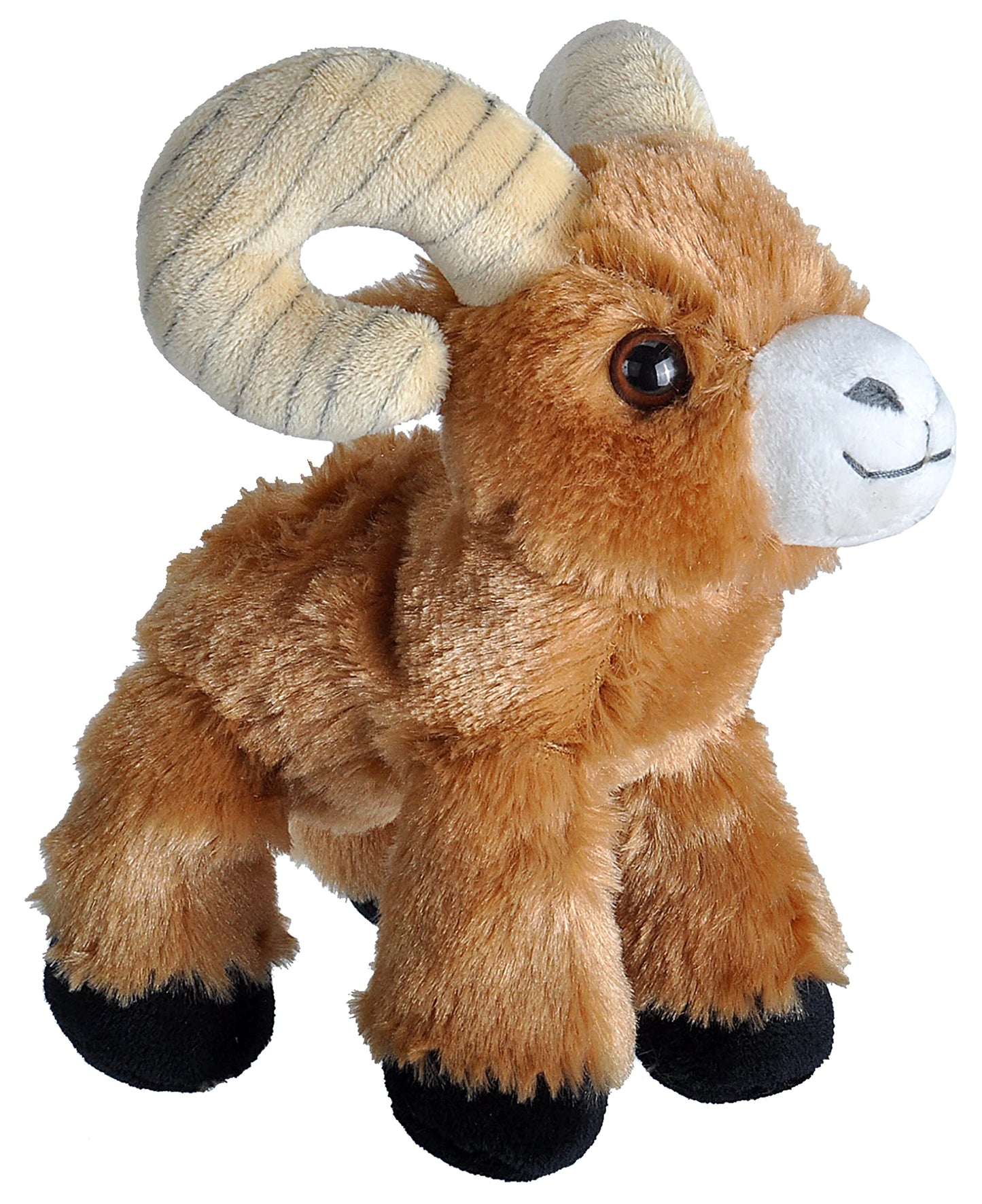 WILD REPUBLIC Bighorn Sheep Plush Toy, 7" Brown Stuffed Animal, Hug’EMS Collection, Soft Plush Material