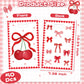 ArianQicult Bow Party Favor Bags - 50Pcs Red Cherry Goody Candy Treat Gifts Bags Coquette Bow Party Decorations for Birthday Wed