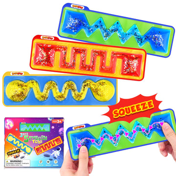 Autism Sensory Toys For Kids - 3 Pack Fidget Toy Sensory Tube Filled With Colorful Goo, Glitter, Autism Sensory Items For Kids C