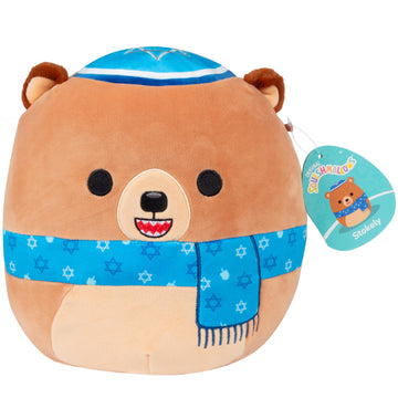 Squishmallows 10' Stokely The Jewish Passover Seder Teddy Bear W/Star Of David Scarf - Official Licensed, Plush - Collectible Soft, Squishy Bear Stuffed Animal Toy- Gift For Kids, Girls & Boys