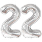 Giant, 40 Inch Silver 22 Balloon Number - 22Nd Birthday Balloons | Mylar 22 Silver Balloons For 22Nd Birthday Decorations | Silver 22 Balloons, Happy 22 Birthday Decorations | 22 Birthday Balloons