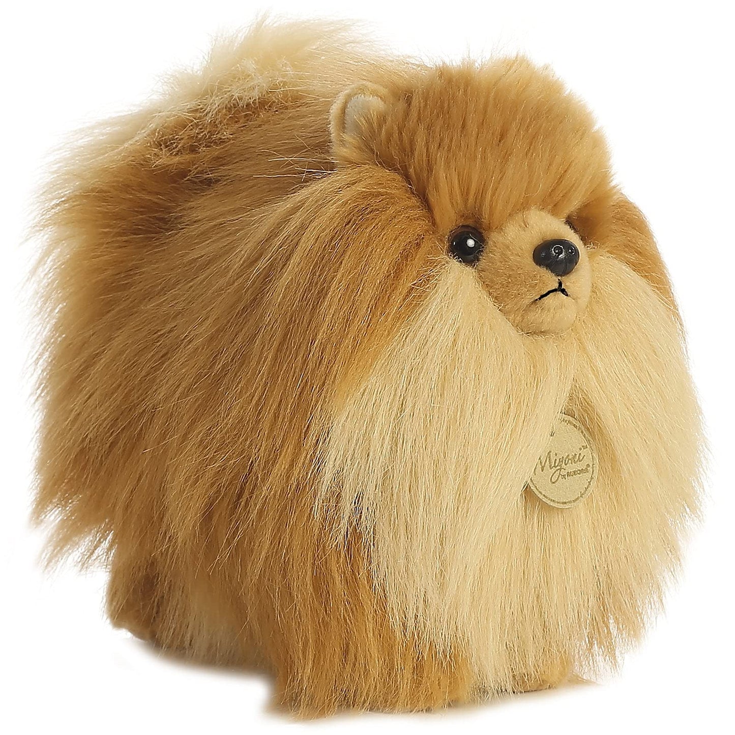 Aurora Realistic Miyoni Pomeranian Stuffed Animal - Lifelike Detail - Cherished Companionship - Brown 9 Inches