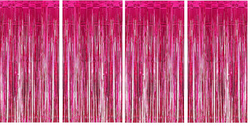 HK balloons 3Ft X 6Ft Tinsel Metallic Foil Fringe Curtains Party Stage Backdrop Simmer Curtains for Birthdays Anniversary Decora