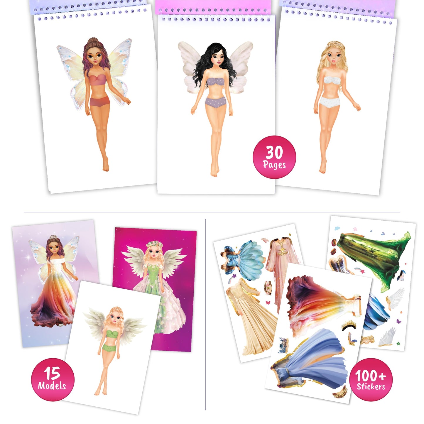 Bscool Sticker Dress Up Fairies And Angels. Sticker Activity Book For Kids, Learn To Dress Up Fairies And Angels With Sticker An
