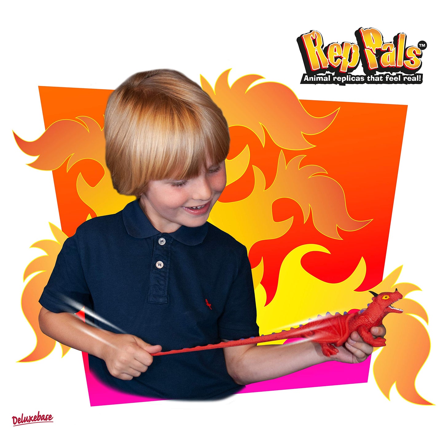 Rep Pals - Dragon, Stretchy Toy from Deluxebase. Super Stretchy Animal replicas That Feel Real, Great for Kids