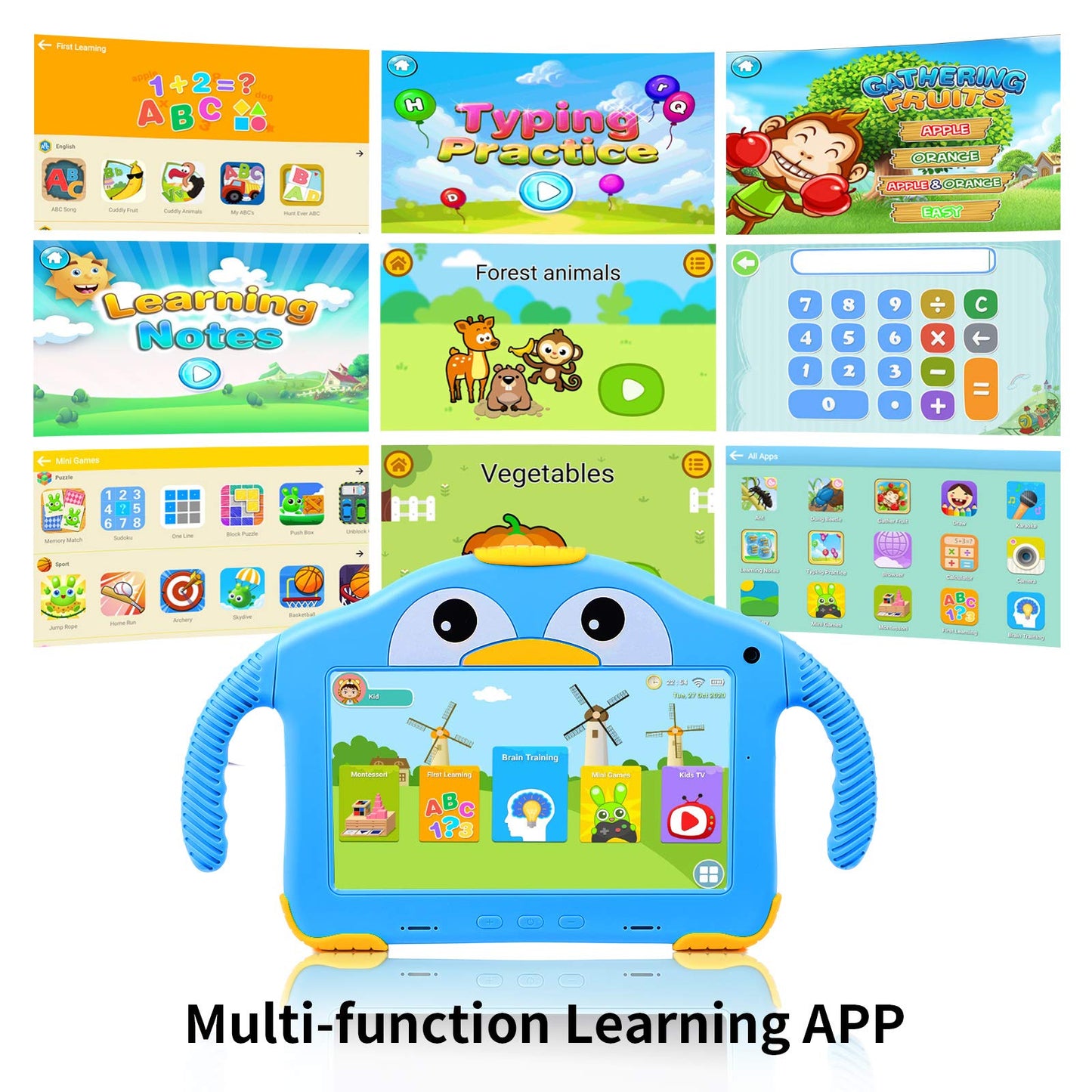 Kids Tablet 7 Inch Tablet For Kids 32Gb Android 10 Toddler Tablet With Wifi Eye Protection Kids App Preinstalled Learning Tablet