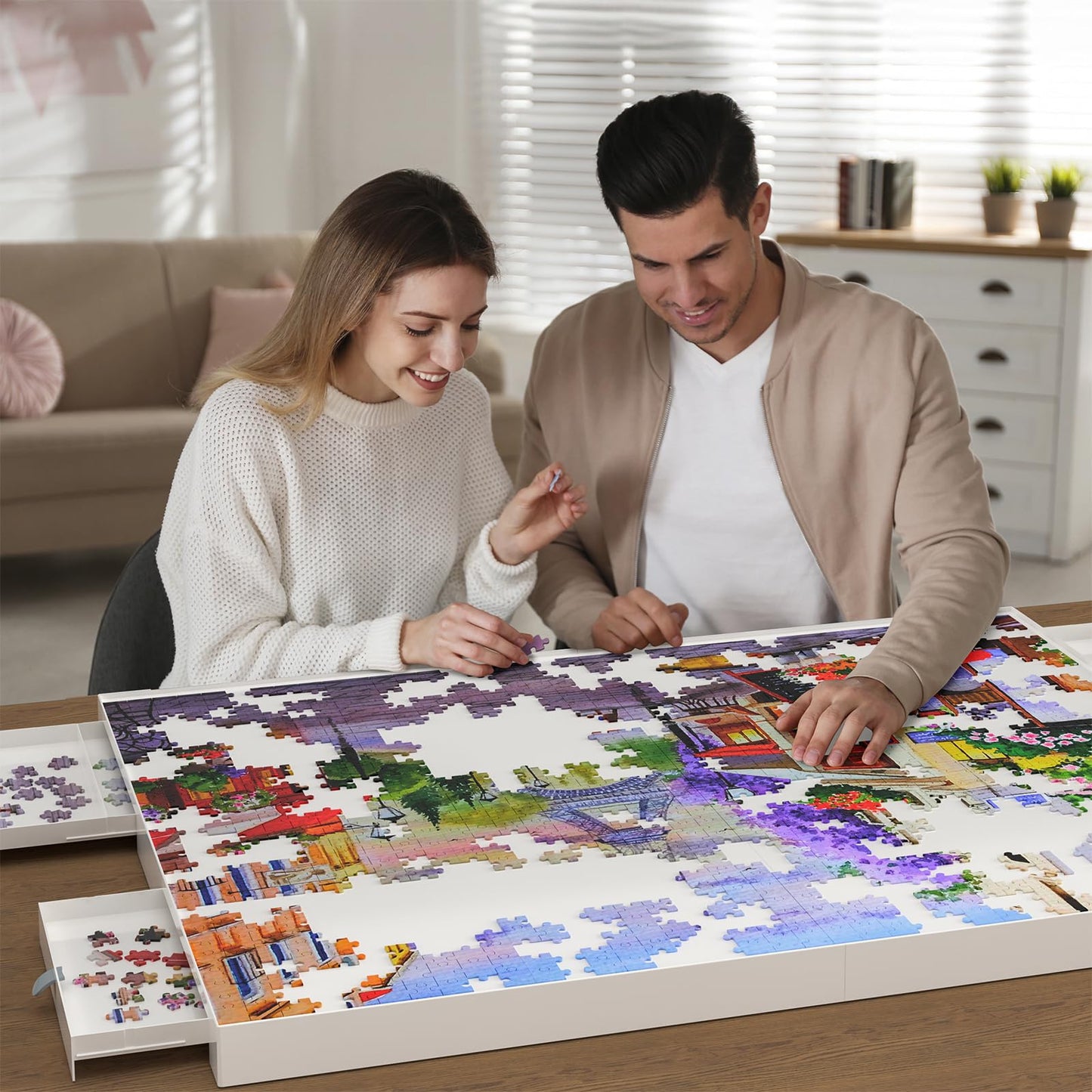 BZseed Detachable Puzzle Board - 1500 Pieces, Removable Design, Plastic, Model: puzzletable01
