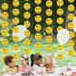 Sinload 8 Pieces Smile Face Party Decorations Yellow Smile Garland Banners Preppy Smile Paper Cutouts for One Happy Dude Birthda