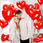 Red Heart Balloons- 50Pcs 18Inch Foil Heart Balloon, Valentine Day Balloons, Room Decorations Kit Party Props Decor Love Balloons Red Valentines Day Heart Balloons