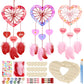 Fennoral 6 Pack Heart Dream Catcher Craft Kit For Kids Paint You Own Love Heart Dream Catcher Diy Coloring Mother'S Day Wooden A